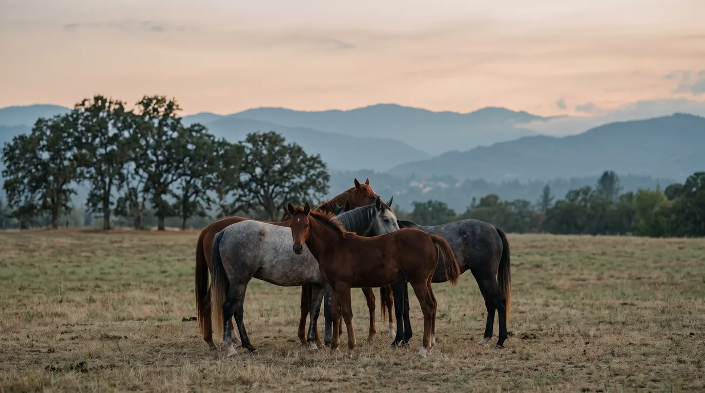 Chevaux en liberté, La Clef des Champs, Drôme